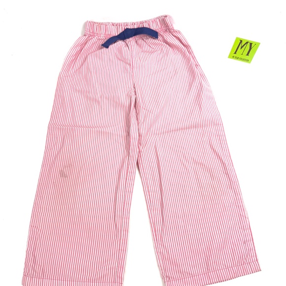 Carter’s Girls Pink & White Striped Pajama Pants Size 5 with Navy Bow - Picture 2 of 8